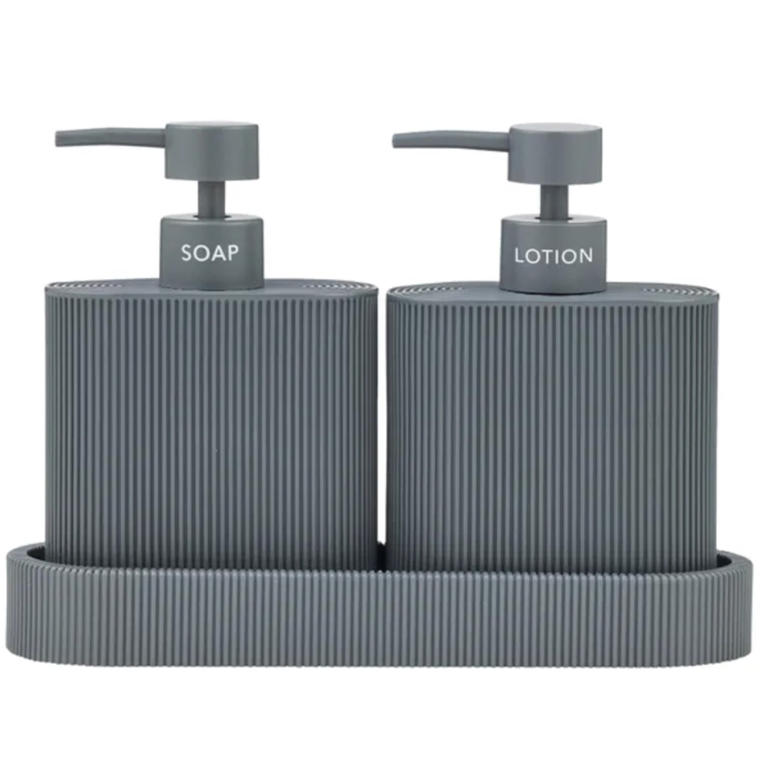 Sidney S/2 Dispenser w Tray - Charcoal