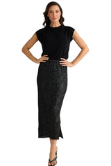Razzle Skirt - Black Sequin