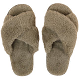 Milan Plush Slipper - Olive