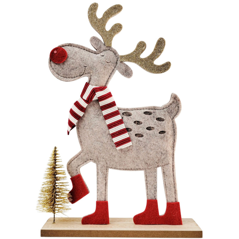 Felt Happy Reindeer Scarf Deco