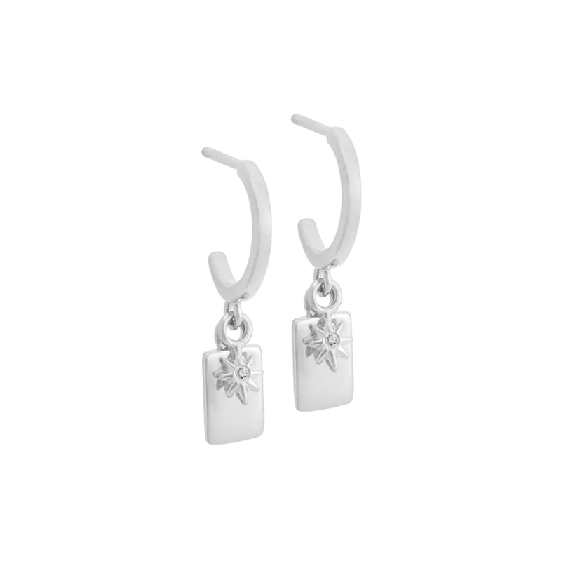 Guiding Star Hoops - Silver