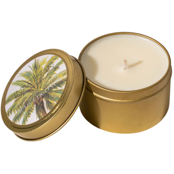Soy Candle, Brass Tin - Raw Coconut