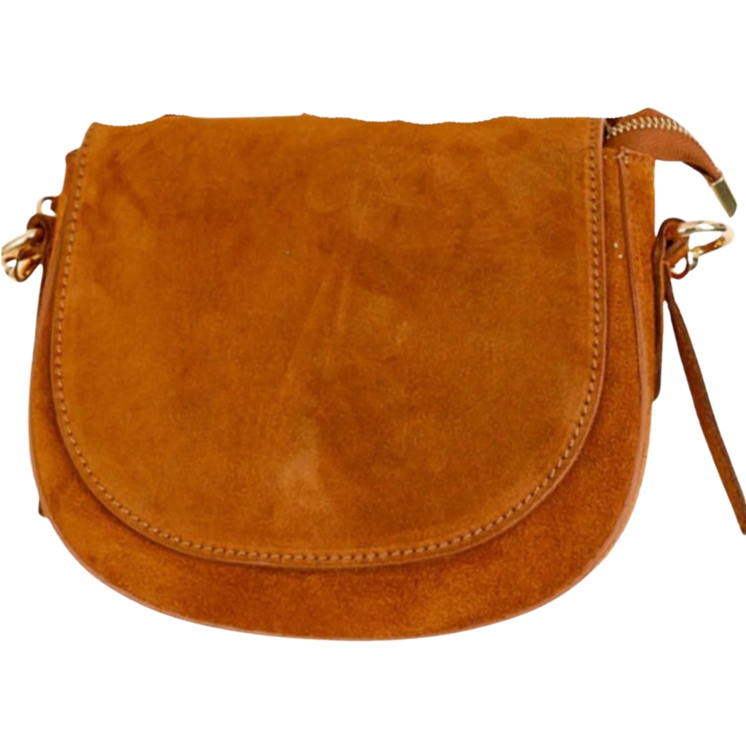Gabrielle Suede Handbag - Camel