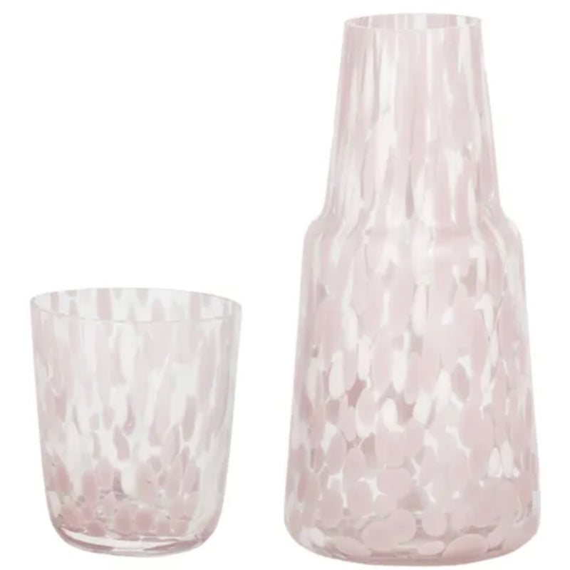Freckle Carafe/Glass Set - Pink