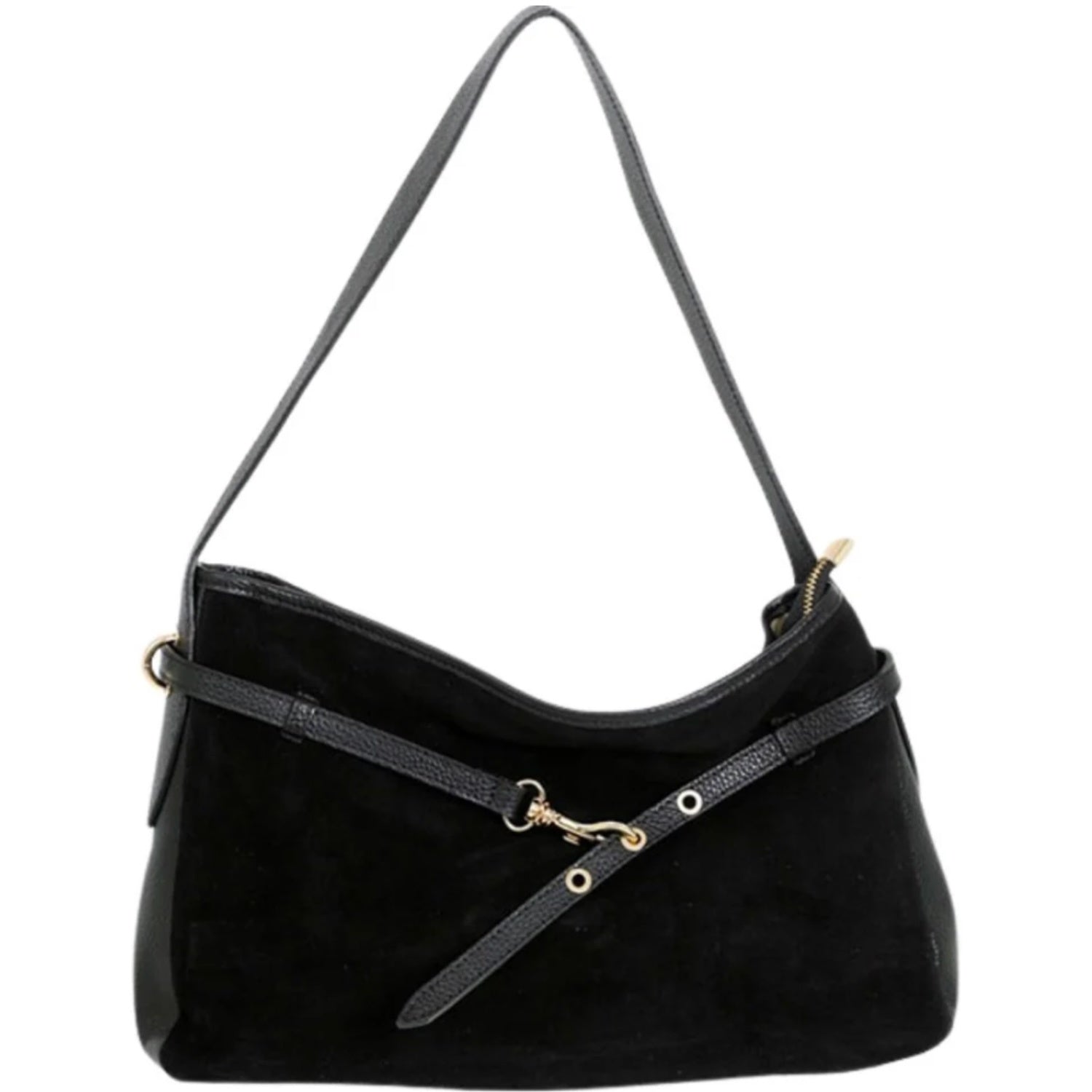 Victor Suede Handbag - Black