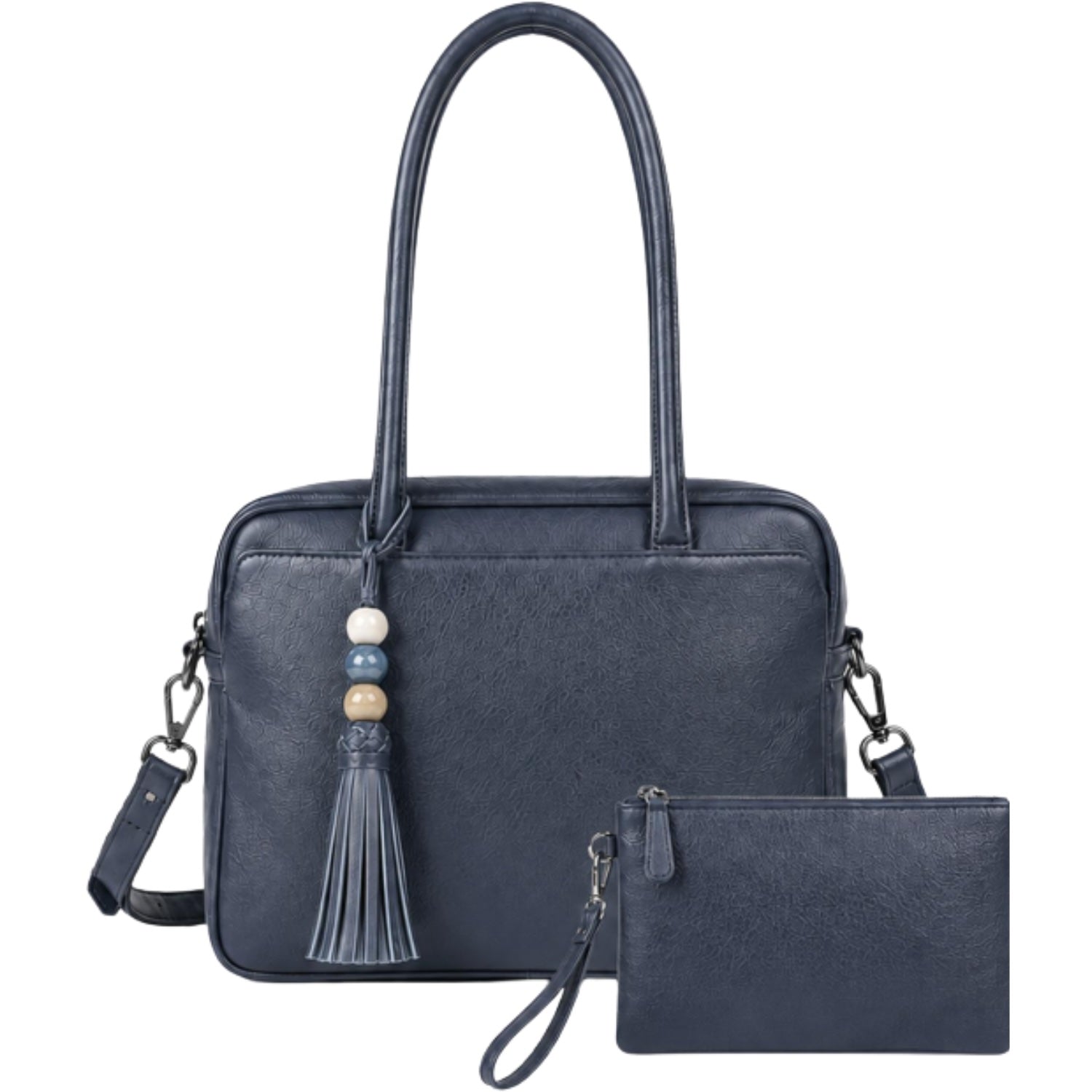 Angelique 2pc Handbag - Gunmetal Blue