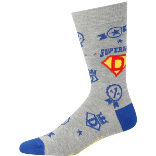 Superdad Sock - Grey Marle (7-11)