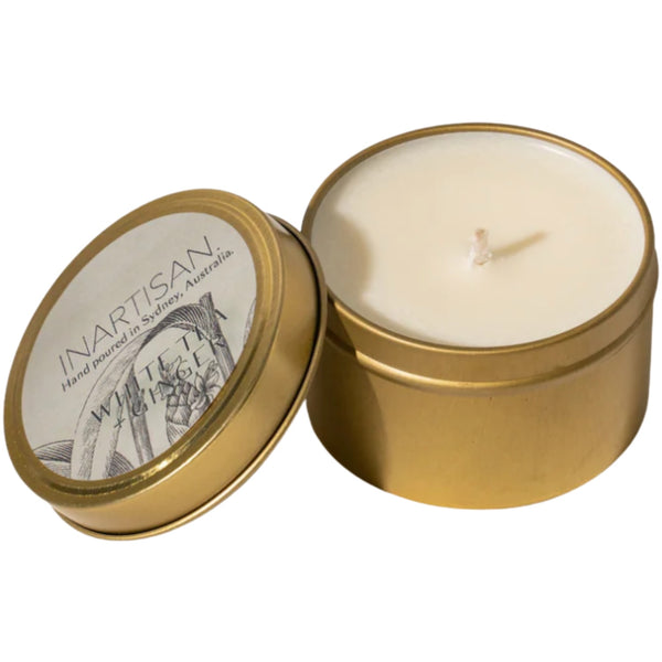 Soy Candle, Brass Tin - White Tea and Ginger