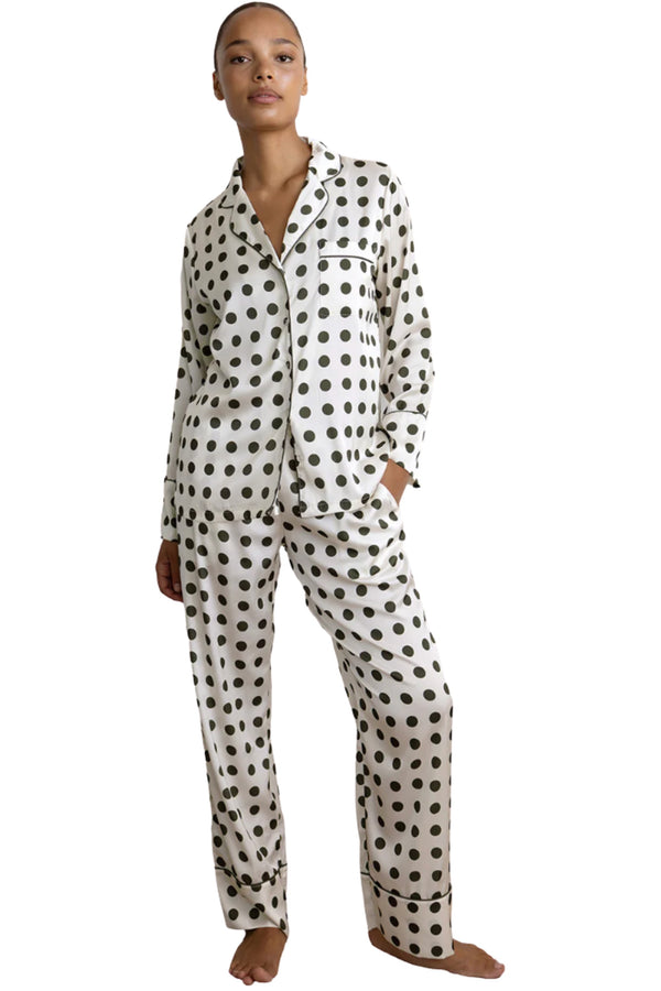 Carlotta Satin Spot PJ - Olive