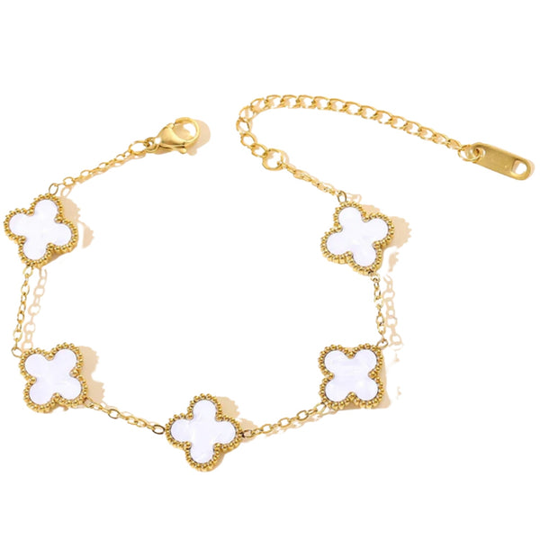 Clover Bracelet - White