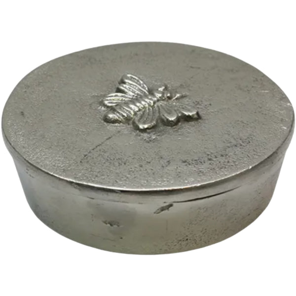 Bee Round Silver Box