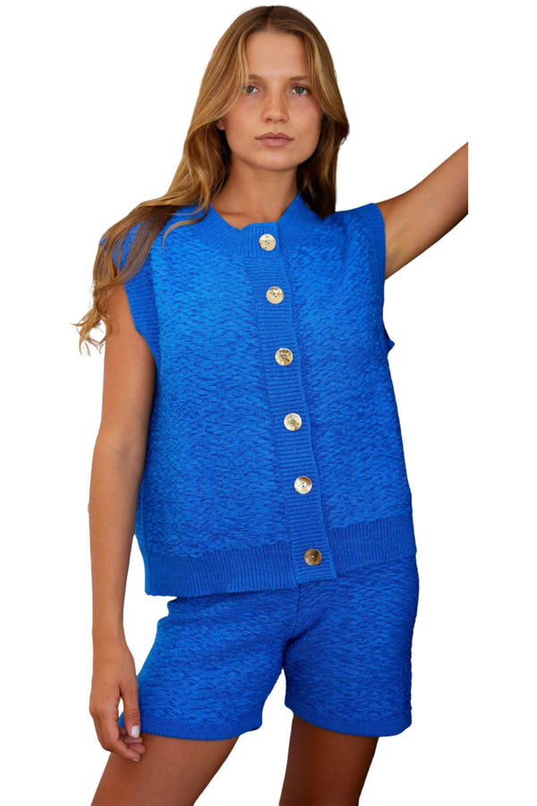 Ravello Knit Vest - Blue