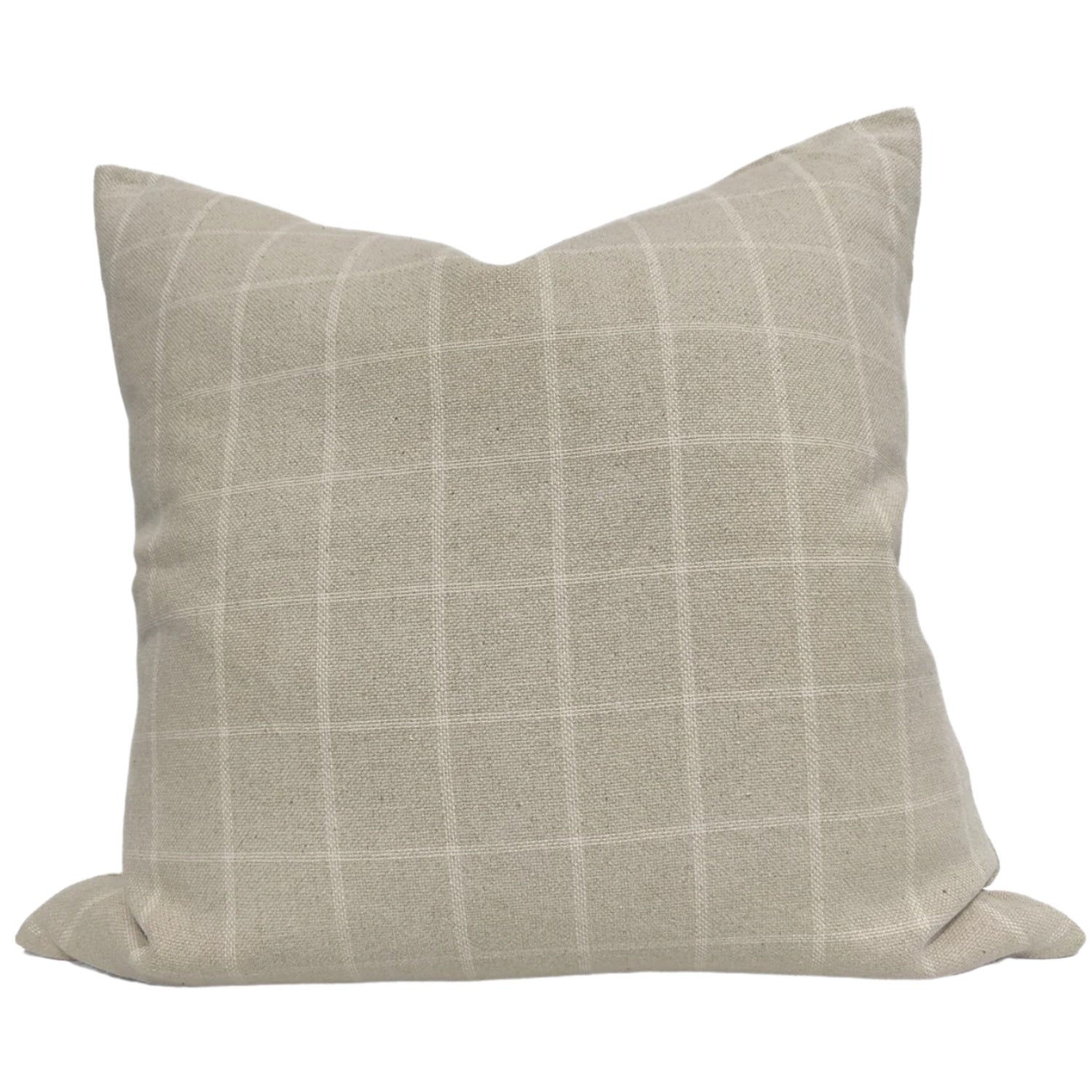 Irish Plaid Cushion 55cm - Nat/White
