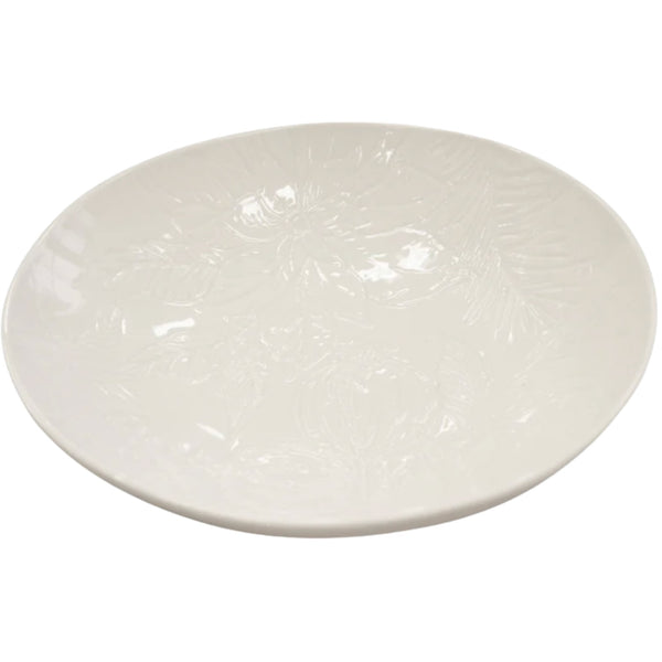 Poinsettia 28cm Bowl - White