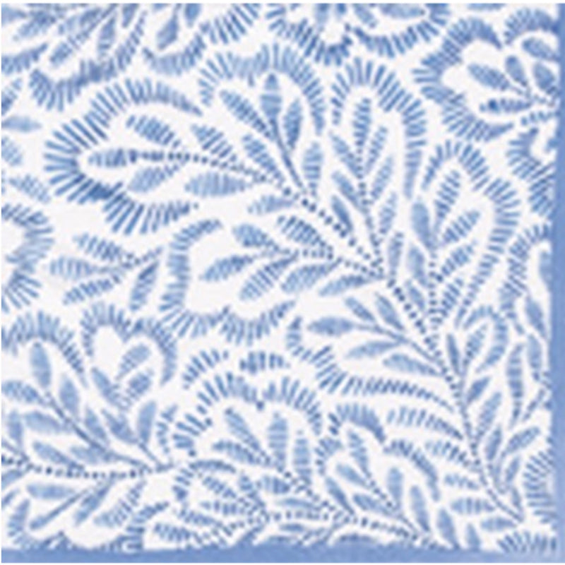 Napkins - Block Print Leaves Blue