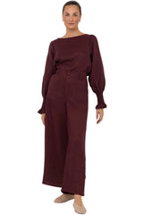Gabriella Linen Pant - Plum