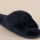Milan Plush Slipper - Navy