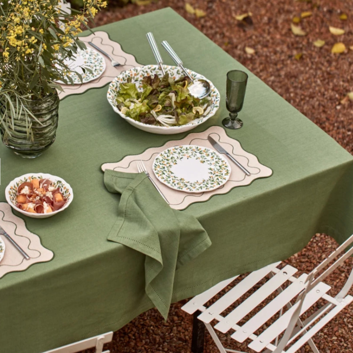 Jetty Spruce Green Tablecloth 150x230cm