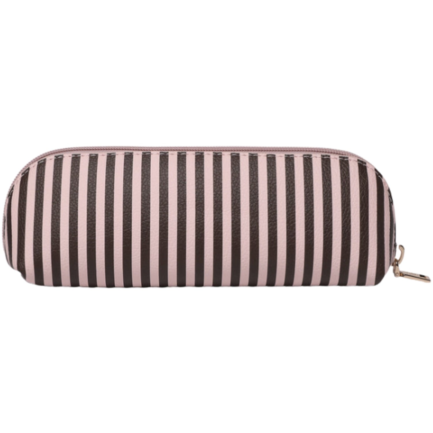 Jayne Stripe Makeup Bag - Pink/Choc
