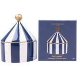 Ceramic Trinket Box - Navy Stripe