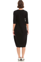 Diagonal Seam Dress - Black