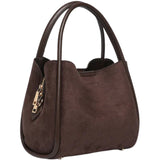 Steffie Suede Mini Tote - Chocolate