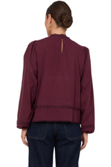 Lou Cut Out Lace Top - Grape