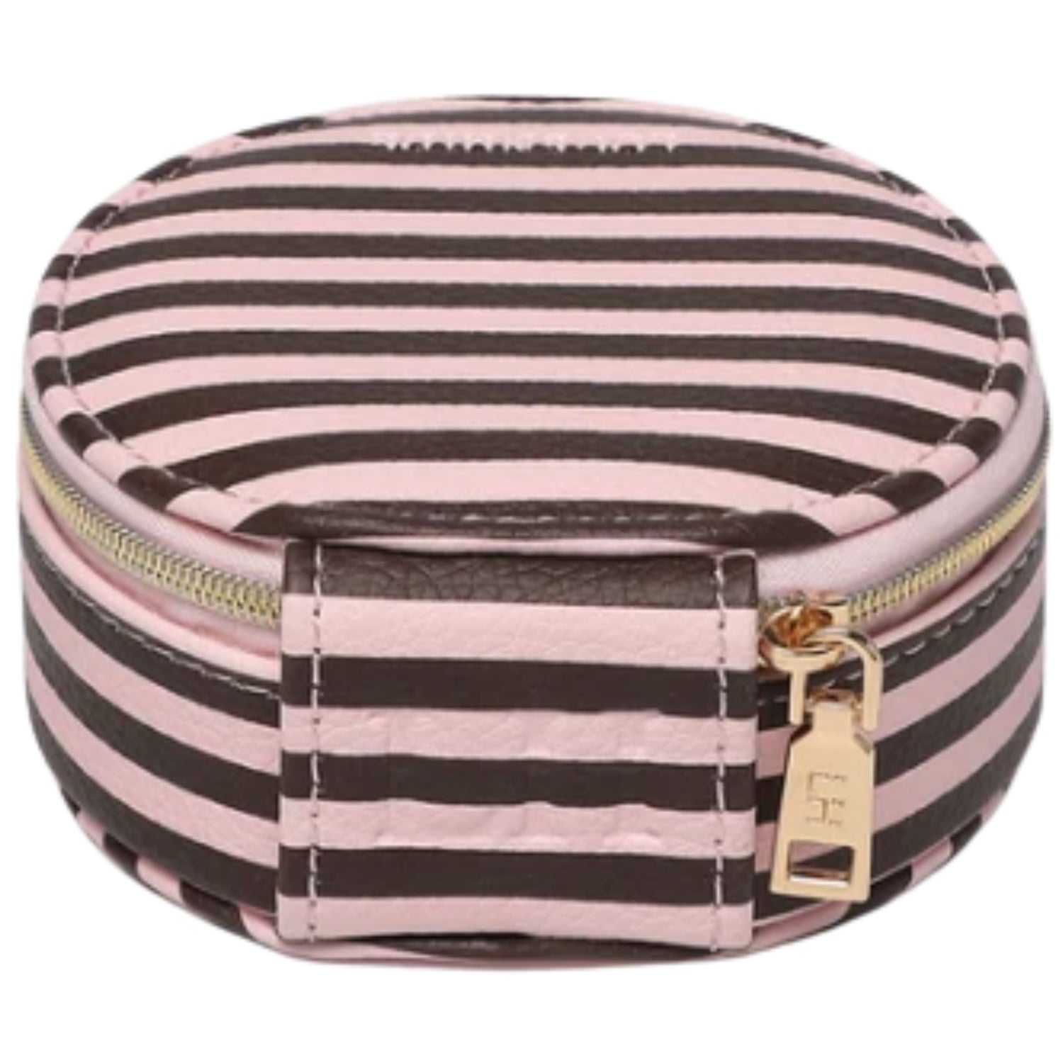 Sisco Stripe Jewellery Bag - Pink/Choc