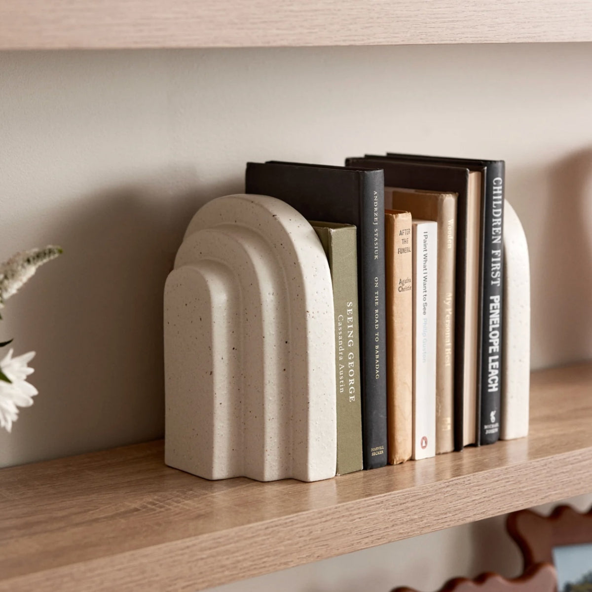Archer Oat Speckle Bookend Set