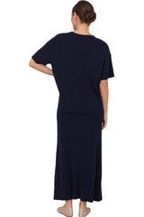 Shani Rib Knit Top - Navy