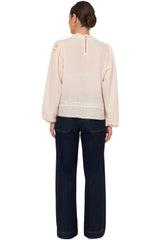 Lou Cut Out Lace Top - Cream