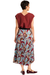 Eclipse Pleated Skirt - Vino
