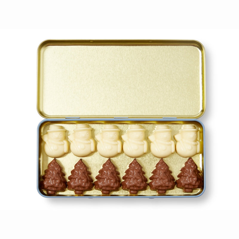 Snowmen & Trees Pencil Tin Milk/White