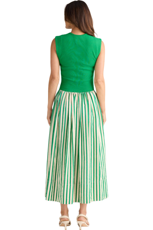 Daphne Dress - Jade Stripe