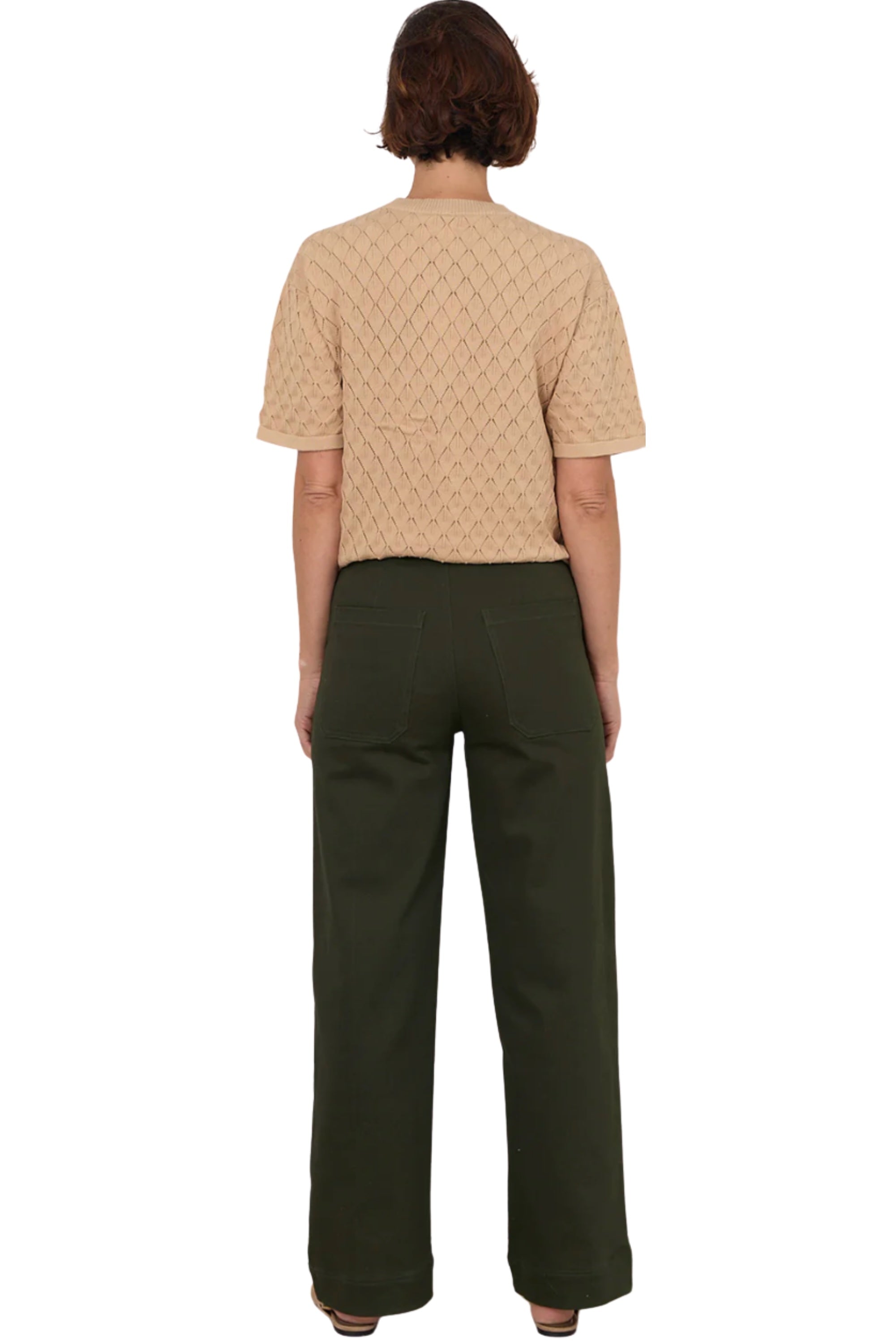 Rosalie Patch Denim Pant - Khaki