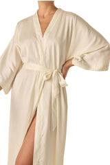 Henrietta Ivory Satin Robe