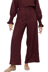 Gabriella Linen Pant - Plum