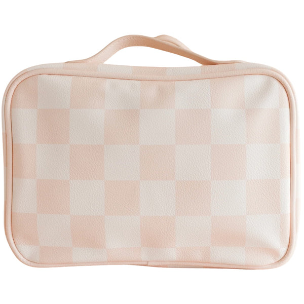 Salmon Check Cosmetic Bag