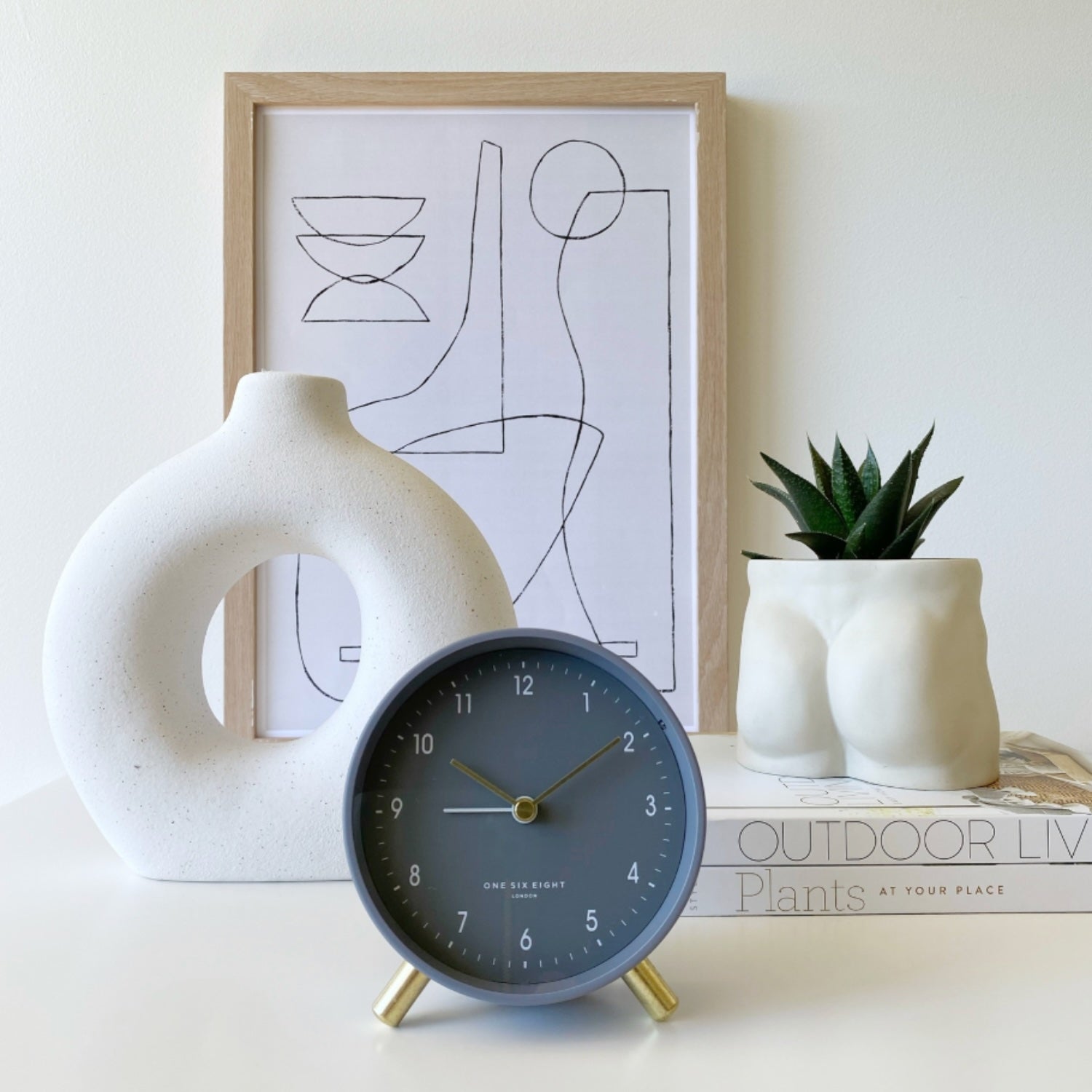Noah Charcoal Silent Alarm Clock