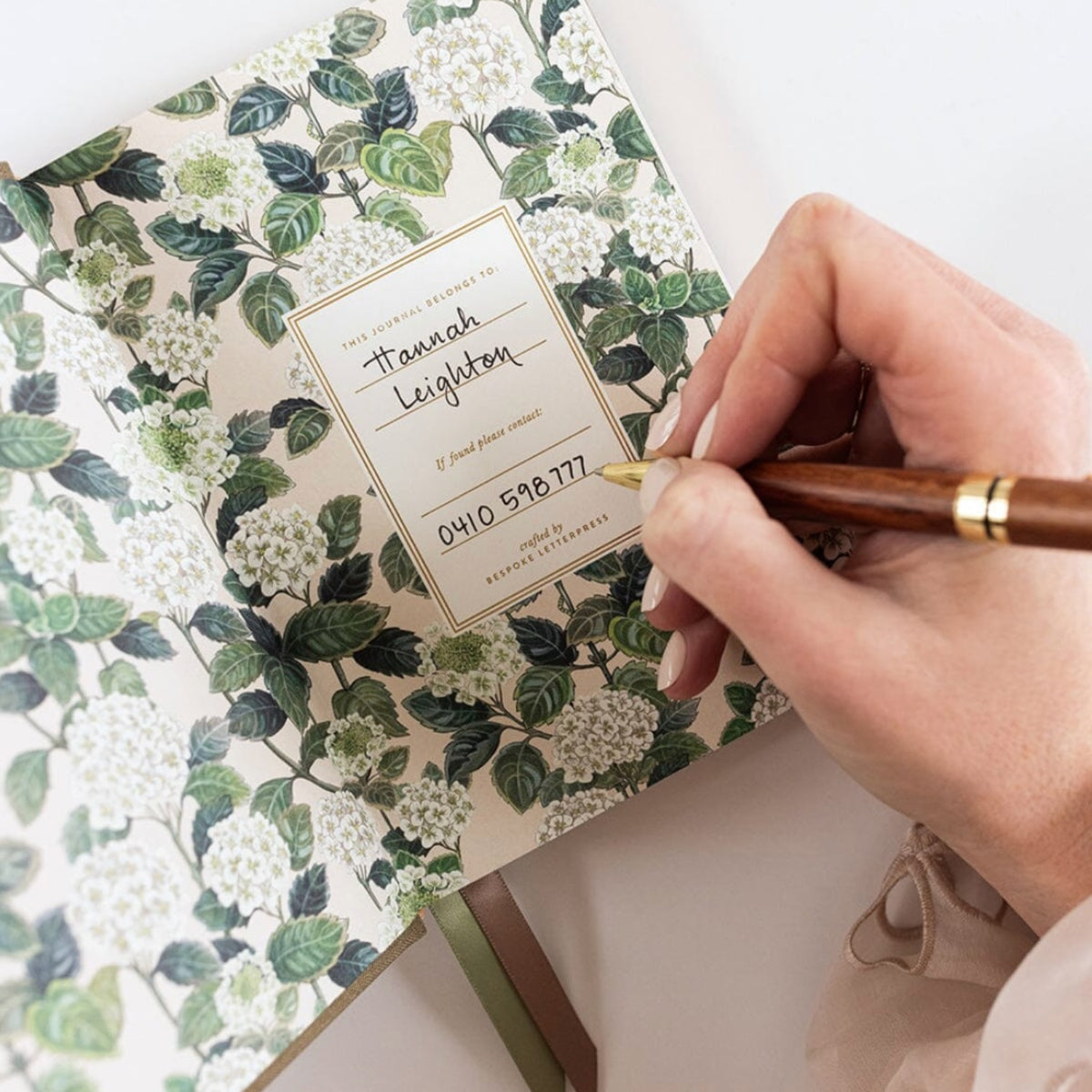 Linen Pocket Journal - Saltmarsh Green