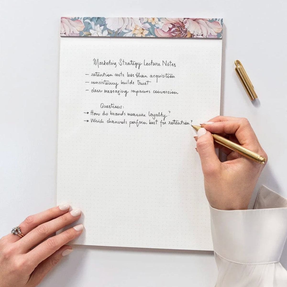 A4 Notepad - Regency Blooms
