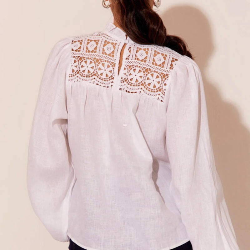 Martha Lace Top - White
