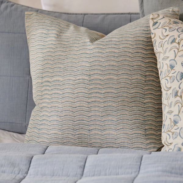 Neera Scalloped Cushion - Blue
