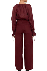 Lucy Denim Pant - Burgundy