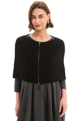 Zip Knit Shawl  - Black