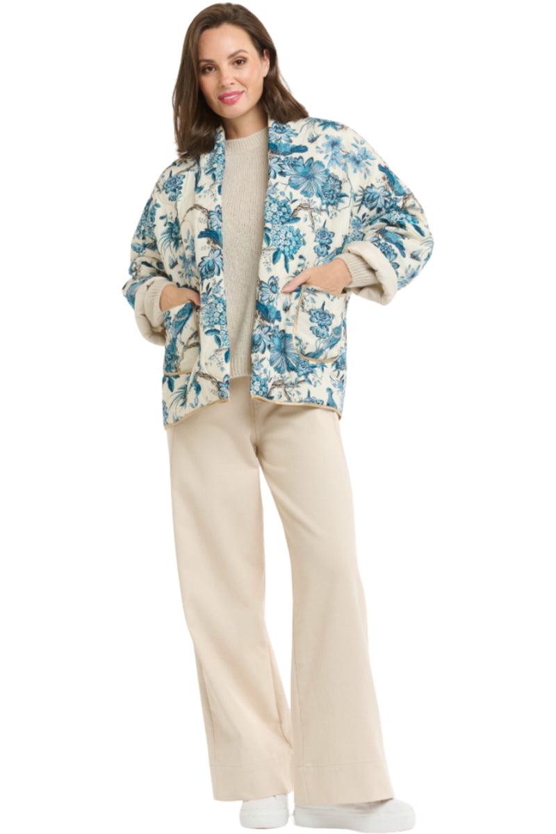Birds/Flowers Jacket - Denim