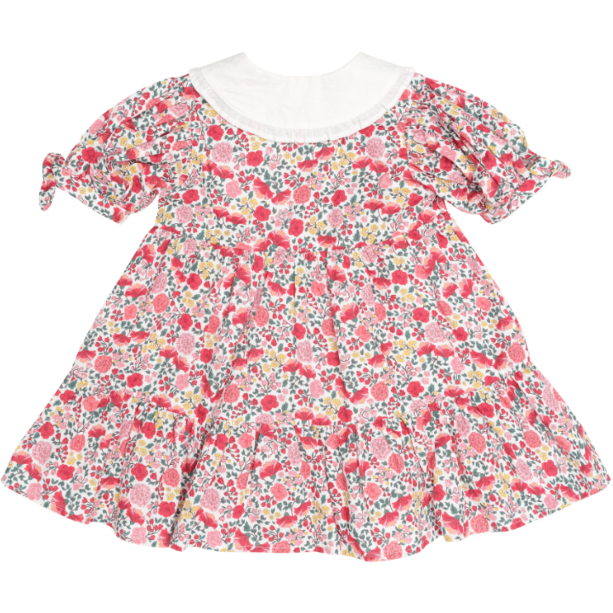 Festive Floral Frill Collar Dress