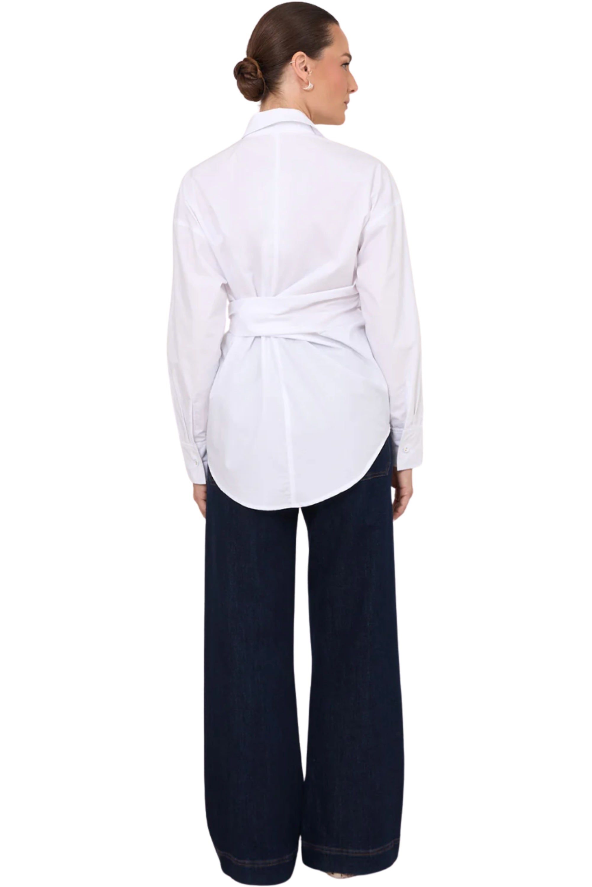 Mina Tie Waist Shirt - White