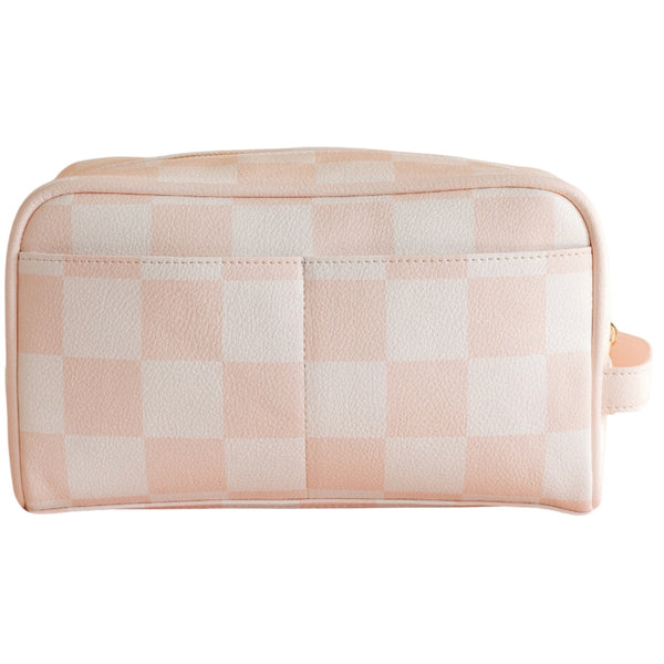 Wash Bag - Salmon Check