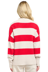 Gracie Angora Stripe Knit - Red/Nat